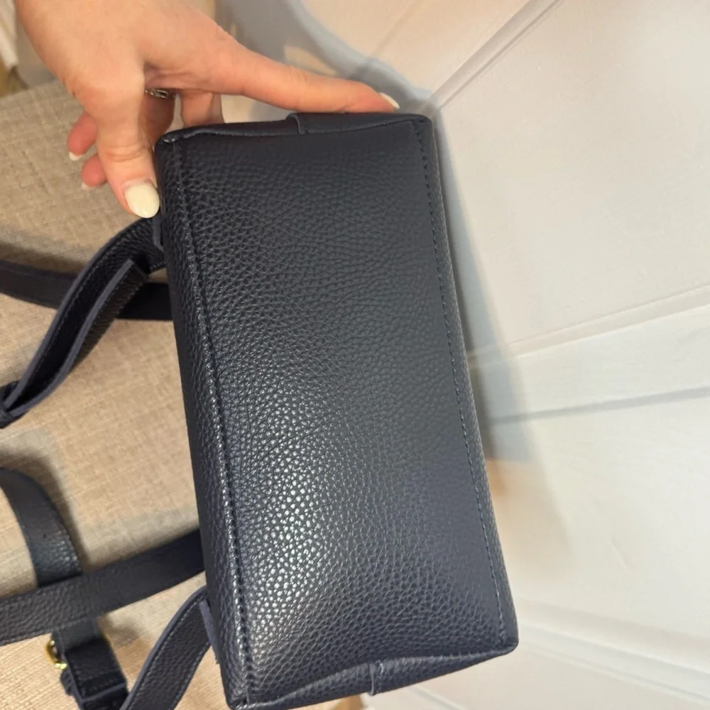 Katie Loxton London Bea Backpack Vegan Leather Navy Blue Adjustable Straps